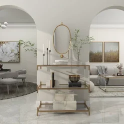 Industrial Wood Oval Shaped Wall Mirror - Olivia & May -Home Decor GUEST 02fae397 a2bc 4e14 a2c4 7438cd741ae1