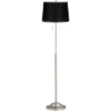 360 Lighting Abba Modern Floor Lamp Standing 66" Tall Brushed Nickel Silver Black Satin Tapered Drum Shade For Living Room Bedroom Office House Home