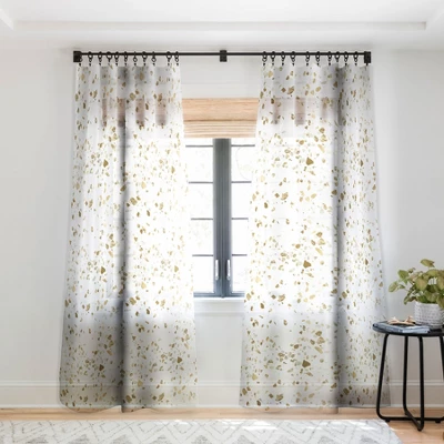 Nature Magick Metallic Gold Terrazzo Sparkle Single Panel Sheer Window Curtain - Deny Designs 6 Nature Magick Metallic Gold Terrazzo Sparkle Single Panel Sheer Window Curtain - Deny Designs - Image 6