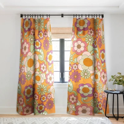 Mirimo Nostalgic 70s In Orange Single Panel Sheer Window Curtain - Deny Designs 6 Mirimo Nostalgic 70s In Orange Single Panel Sheer Window Curtain - Deny Designs - Image 6