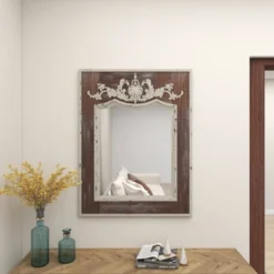 Wood Floral Carved Acanthus Wall Mirror Brown - Olivia & May -Home Decor GUEST 08ae503c 8ff9 487a b27e 4632e3b73678