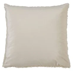 18"x18" Faux Fur Poly Filled Throw Pillow Ivory - Saro Lifestyle