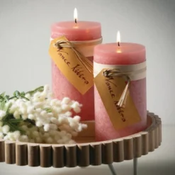 6"H Sullivans Pink Lemonade Timber Pillar, Pink -Home Decor GUEST 0a41b653 40a8 4216 bdd4 3656acfab3a0