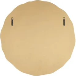 Noble Park Lissa Round Vanity Decorative Wall Mirror Modern Beveled Edge Gold Waved Wood Frame31 1/2" Wide For Bathroom Bedroom Living Room Home House -Home Decor GUEST 0cd2688c 120e 49a9 921a 2ca093641494