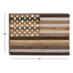 Wood American Flag Handmade Wall Decor Dark Brown - Olivia & May -Home Decor GUEST 0d0a999b 1d95 45dd b68a 737bafc09831