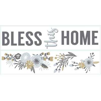 Bless This Home Floral Quote Peel And Stick Wall Decal - RoomMates 2 Bless This Home Floral Quote Peel And Stick Wall Decal - RoomMates - Image 2