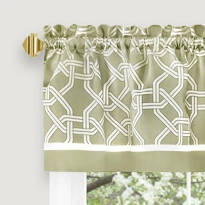 Kate Aurora Geometric Crescent 3 Piece Rod Pocket Cafe Kitchen Curtain Tier & Valance Set 2 Kate Aurora Geometric Crescent 3 Piece Rod Pocket Cafe Kitchen Curtain Tier & Valance Set - Image 2