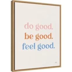 16" X 20" Do Good By Laura Marshall Framed Canvas Wall Art Light Brown - Amanti Art