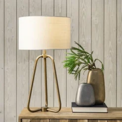 NuLOOM Captiva 26" Metal Table Lamp Lighting - Brass 25.5" H X 14" W X 14" D