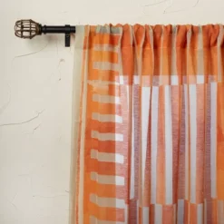 1pc Sheer Ophelia Printed Burnout Window Curtain Panel Orange - Opalhouse™ Designed With Jungalow™ -Home Decor GUEST 154e0bfa b339 41f9 9f40 0461976c9081