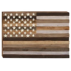 Wood American Flag Handmade Wall Decor Dark Brown - Olivia & May -Home Decor GUEST 158efa26 24e1 4f98 a019 42474d84ec6e