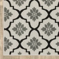 Trinity Floral Trellis Patio Area Rug Beige/Black - Captiv8e Designs -Home Decor GUEST 1659e043 0ca2 468d a97e 3761c610ba16