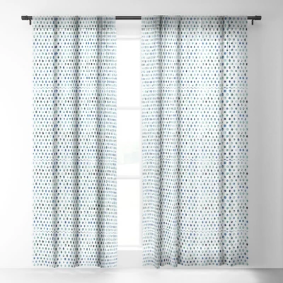 Ninola Design Color Palette Blue Single Panel Sheer Window Curtain 120" X 50" - Deny Designs 1 Ninola Design Color Palette Blue Single Panel Sheer Window Curtain 120" X 50" - Deny Designs