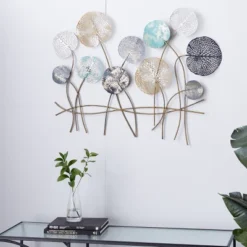 Modern Metal Floral Wall Decor - Olivia & May