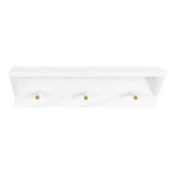 18" X 5" Adlynn Decorative Wall Shelf With Pegs White - Kate & Laurel All Things Decor