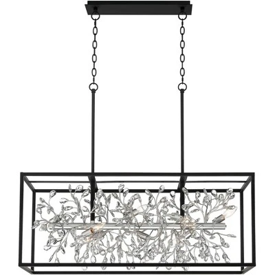 Possini Euro Design Carrine Black Silver Linear Pendant Chandelier 38 1/2" Wide Modern Clear Crystal 8-Light Fixture For Dining Room Kitchen Island 6 Possini Euro Design Carrine Black Silver Linear Pendant Chandelier 38 1/2" Wide Modern Clear Crystal 8-Light Fixture For Dining Room Kitchen Island - Image 6