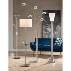 360 Lighting Perseus Modern Torchiere Floor Lamp With Reading Light 71 3/4" Tall Chrome Silver Metal LED Adjustable For Living Room Bedroom House Home -Home Decor GUEST 1b82715a 7bee 4419 9af3 406a6342b315