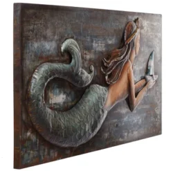 47" Three Dimensional Mermaid Handmade Decorative Wall Art - StyleCraft -Home Decor GUEST 1ccde3fa 1d49 4475 9266 9d364f19f301