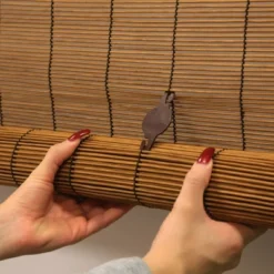 36" X 72" Outdoor Imperial Matchstick Rayon From Bamboo Cord-Free Natural Rollup Blinds Fruitwood - Radiance -Home Decor GUEST 1e50807a a871 4ce5 b147 b07d21c66715 1