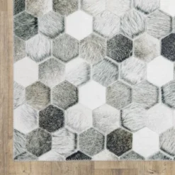 Marcel Geometric Block Animal Print Area Rug White/Gray - Captiv8e Designs -Home Decor GUEST 1e81135f 5e63 4272 99af d995dcd07382