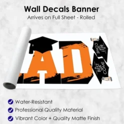 Big Dot Of Happiness Orange Graduation Party Decor - Vinyl Wall Decals - Grad -Home Decor GUEST 1f318f17 0011 441d 8965 8cf07d3ba3b8