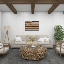 Wood American Flag Handmade Wall Decor Dark Brown - Olivia & May -Home Decor GUEST 22b77862 120d 4628 ab36 042fb970935c