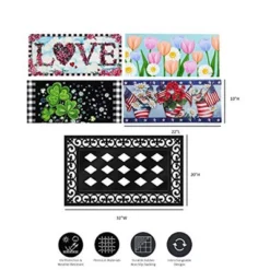 Evergreen Indoor Outdoor Doormat Bundle Set Of 5 - Frame And 4 Holiday Seasonal Inserts Valentine's Love Easter Tulips 4th Of July And St. Patricks -Home Decor GUEST 23164978 ab32 42b1 b18d 33583ef623a6