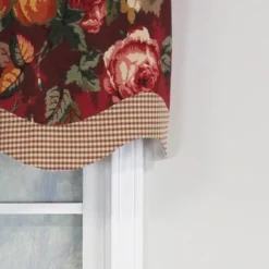 Queensland Style Gloriette 3" Rod Pocket Valance 50" X 16" Crimson By RLF Home