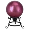 Northlight 10" Mirrored Burgundy Outdoor Patio Garden Gazing Ball