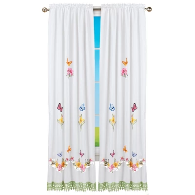 Collections Etc Lily Butterfly Drapes 2 Collections Etc Lily Butterfly Drapes - Image 2