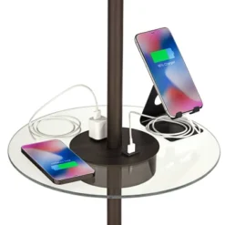 360 Lighting Caper Modern Floor Lamp With Tray Table 60 1/2" Tall Bronze USB And AC Power Outlet Off White Fabric Drum Shade For Living Room Office 10 360 Lighting Caper Modern Floor Lamp With Tray Table 60 1/2" Tall Bronze USB And AC Power Outlet Off White Fabric Drum Shade For Living Room Office -Home Decor GUEST 25178af4 1c81 47b3 a794 16d28fc00ba3