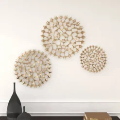 Set Of 3 Metal Starburst Wall Decors With Cutout Design - Olivia & May -Home Decor GUEST 27e5ee02 fe63 46da 8ef7 8be2d83dbd20