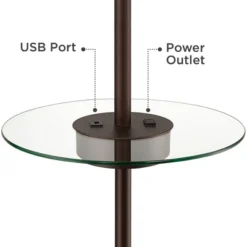 360 Lighting Caper Modern Floor Lamp With Tray Table 60 1/2" Tall Bronze USB And AC Power Outlet Off White Fabric Drum Shade For Living Room Office 11 360 Lighting Caper Modern Floor Lamp With Tray Table 60 1/2" Tall Bronze USB And AC Power Outlet Off White Fabric Drum Shade For Living Room Office -Home Decor GUEST 2829501d 1afa 4a1f b736 9c74b6a6668b