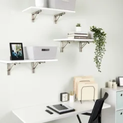 Built Industrial 2 Pack Folding L Wall Shelf Bracket, 10 Inch Collapsible Hardware With Locking Hinge For Garage Shelves, Holds 120lbs -Home Decor GUEST 287cb2e8 070c 48d4 bea1 4033a2fb6480