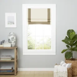 Exclusive Home Frontera 100% Blackout Roman Shade, 23"x64", Natural/Taupe -Home Decor GUEST 2913e6a4 ca0c 456e 97c1 10e5f240bdfe