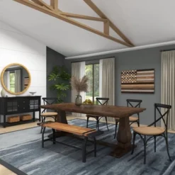 Wood American Flag Handmade Wall Decor Dark Brown - Olivia & May -Home Decor GUEST 2cabb54c eda7 4bb3 851c 64d1fdb590c5