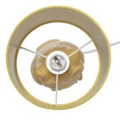 12.8" Contemporary Ceramic Owl Bedside Table Lamp With Matching Fabric Shade Yellow - Simple Designs -Home Decor GUEST 2f15db96 c3e7 4e71 a07d 59a570e63a38