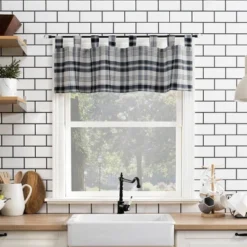 Blair Farmhouse Plaid Semi-Sheer Tab Top Kitchen Curtain Valance And Tiers Set - No. 918 -Home Decor GUEST 30876b3c 6460 4106 88ed a19c82bcb1b1