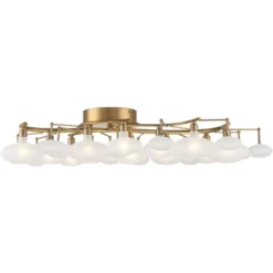 Possini Euro Design Lilypad Modern Ceiling Light Semi Flush Mount Fixture 30 1/4" Wide Warm Brass 12-Light Frosted Glass Shade For Bedroom Living Room 10 Possini Euro Design Lilypad Modern Ceiling Light Semi Flush Mount Fixture 30 1/4" Wide Warm Brass 12-Light Frosted Glass Shade For Bedroom Living Room -Home Decor GUEST 33788483 ffe4 4301 86eb dd4cbc3b2b2c