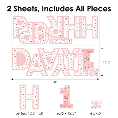 Big Dot Of Happiness 1st Birthday Little Miss Onederful - Peel And Stick Girl First Birthday Party Large Banner Wall Decals - Happy Birthday 5 Big Dot Of Happiness 1st Birthday Little Miss Onederful - Peel And Stick Girl First Birthday Party Large Banner Wall Decals - Happy Birthday - Image 5