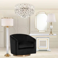 Vienna Full Spectrum Moira Vintage Ceiling Light Flush Mount Fixture 16" Wide Satin Nickel 6-Light Clear Crystal Balls For Bedroom Kitchen Living Room -Home Decor GUEST 3870a006 d36a 4720 9a3f 28068ade7a0f