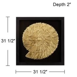 Dahlia Studios Nautilus Feathers Gold 31 1/2" Square Wall Art -Home Decor GUEST 392e6cd1 6342 4dc4 bcc7 dd6996ae1d9c