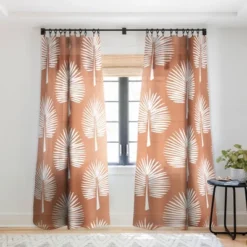 CoastL Studio Wide Palm Terra Cotta Single Panel Sheer Window Curtain - Deny Designs -Home Decor GUEST 3c624566 853b 49d6 88ea 0b9dee0230e0