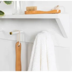 18" X 5" Adlynn Decorative Wall Shelf With Pegs White - Kate & Laurel All Things Decor 13 18" X 5" Adlynn Decorative Wall Shelf With Pegs White - Kate & Laurel All Things Decor -Home Decor GUEST 3c78f68d 631b 46b8 888d a994843d7e6d