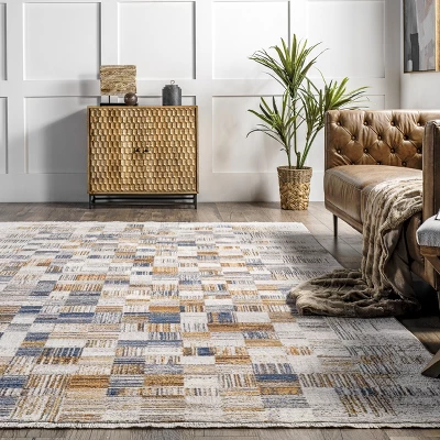 NuLOOM Mindy Faded Contemporary Tiles Fringe Area Rug 7 NuLOOM Mindy Faded Contemporary Tiles Fringe Area Rug - Image 7