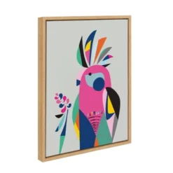 18" X 24" Sylvie Galah Framed Canvas Wall Art By Rachel Lee Natural - Kate And Laurel