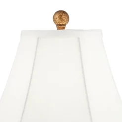 Regency Hill Kona Tropical Table Lamps 26" High Set Of 2 Bronzed Brass Glass With USB Charging Port White Fabric Bell For Bedroom Living Room Desk -Home Decor GUEST 3f5a8229 8fed 4279 86ca bb8339e1216f