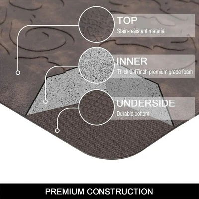 J&V TEXTILES Medallion Embossed Anti-Fatigue Stain-Resistant Cushioned Floor Mats 2 J&V TEXTILES Medallion Embossed Anti-Fatigue Stain-Resistant Cushioned Floor Mats - Image 2