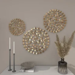 Set Of 3 Metal Starburst Wall Decors With Cutout Design - Olivia & May -Home Decor GUEST 4396d597 dd2d 49e1 875f 11bb0253daf4