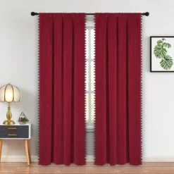 Trinity Velvet Curtains Heavy-Duty Room Darkening Thermal Insulated Home Decor Tasseled Window Treatment Set Panels, 2 Panels -Home Decor GUEST 445e63c6 da05 4eb0 8ba3 2de88981264e